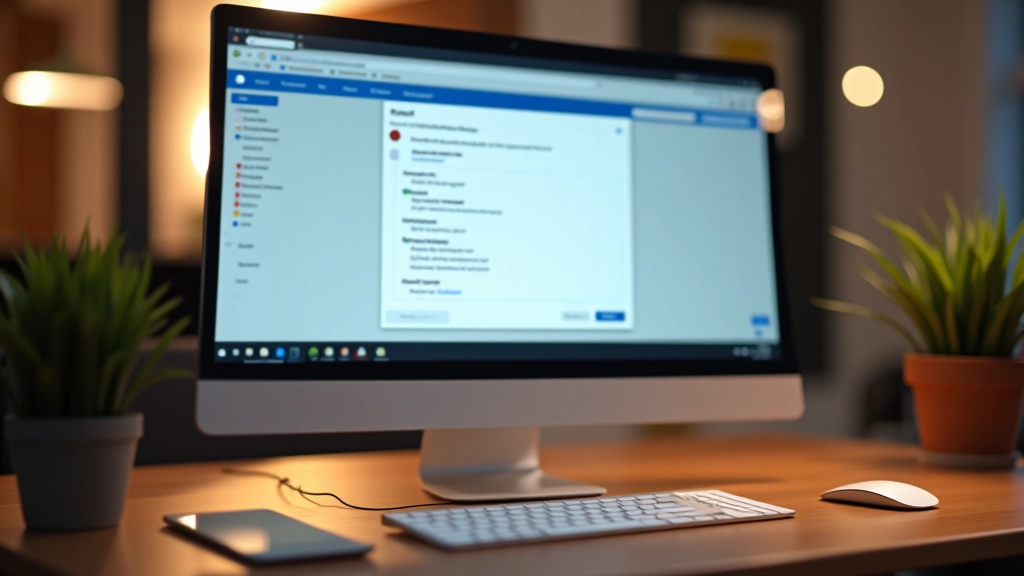 Computerbildschirm zeigt Thunderbird-Anwendung mit E-Mail-Ordnern und Einstellungen